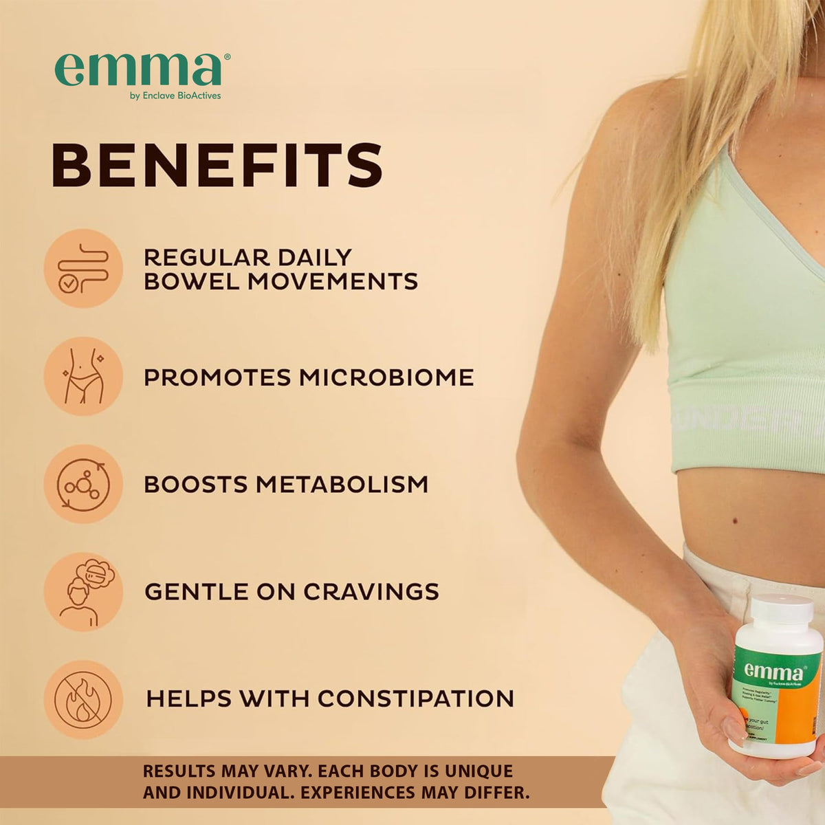 Emma Gut Health Supplement for Digestive Support & Bloating Relief – Doctor-Formulated, 60 Capsules