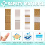 Funtery 200 Pcs Fabric Bandages 0.59 X 1.77 Rectangle Flexible Adhesive Small Face Bandages with Non Stick Pad Latex Free Oval S