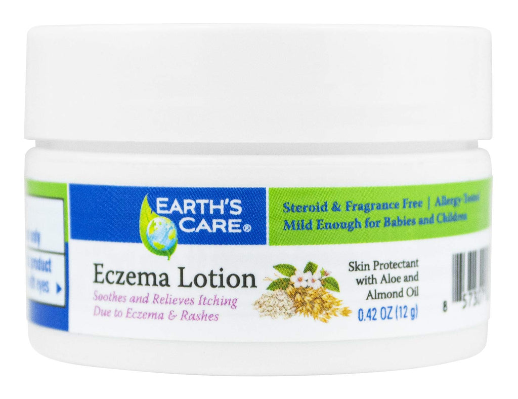 Earths Care Eczema Lotion - Natural Lotion for Eczema - Safe and Mild Eczema Lotion for Adults and Kids, Trial Size (0.42 OZ)
