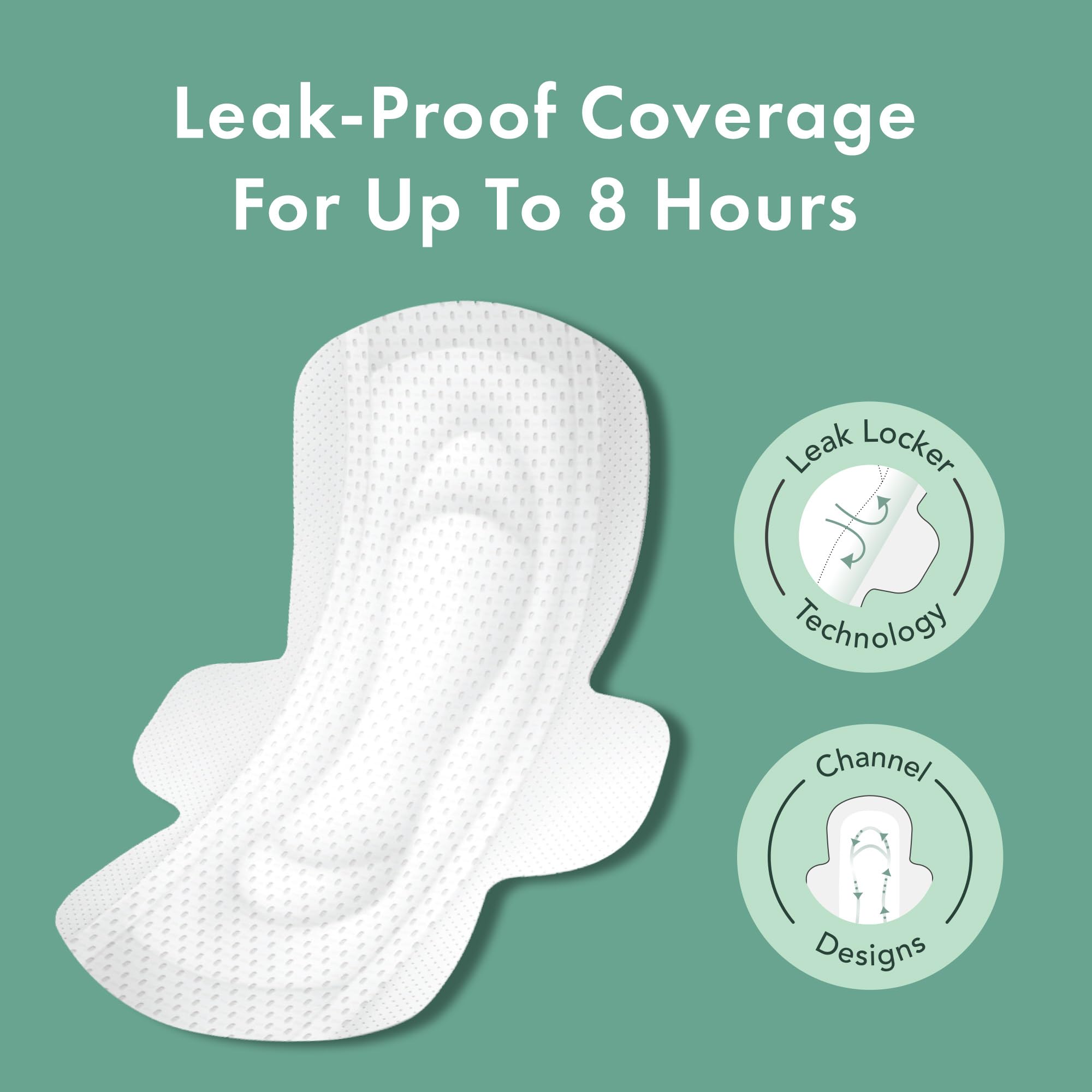 Rael Pads For Women, Organic Cotton Cover Pads - Regular Absorbency, Unscented, Ultra Thin Pads with Wings for Women (Regular, 5