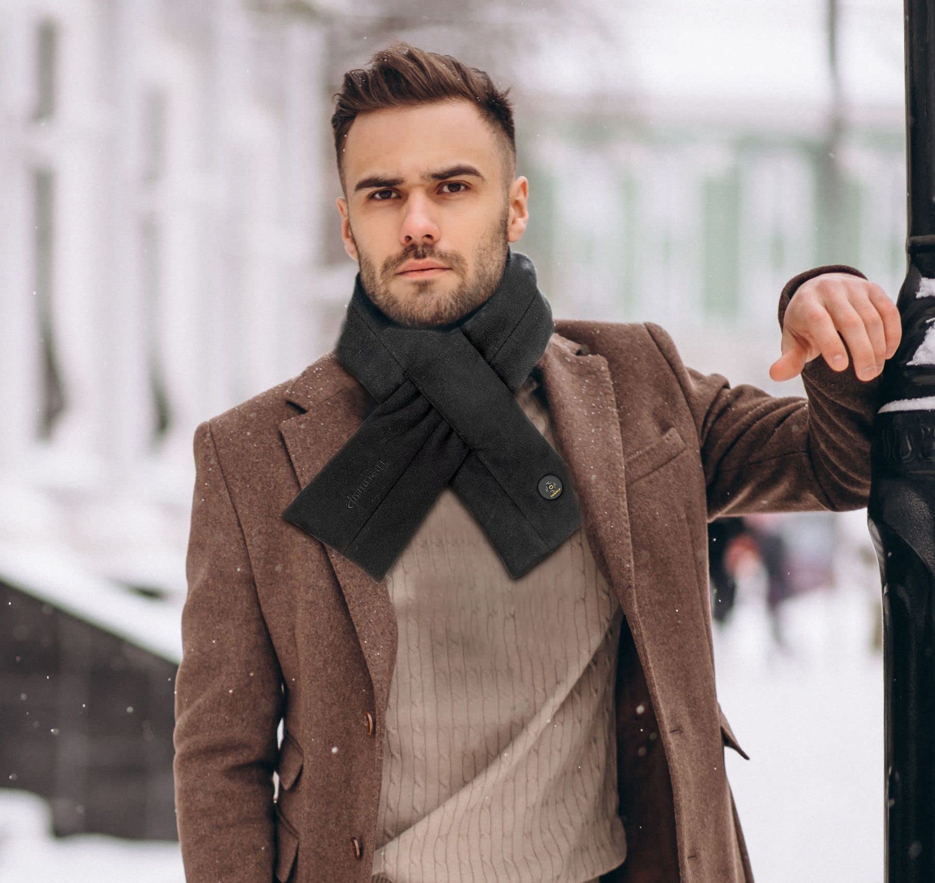 Thermrup Far Infrared Heated Scarf with 3-stage temperature setting, black