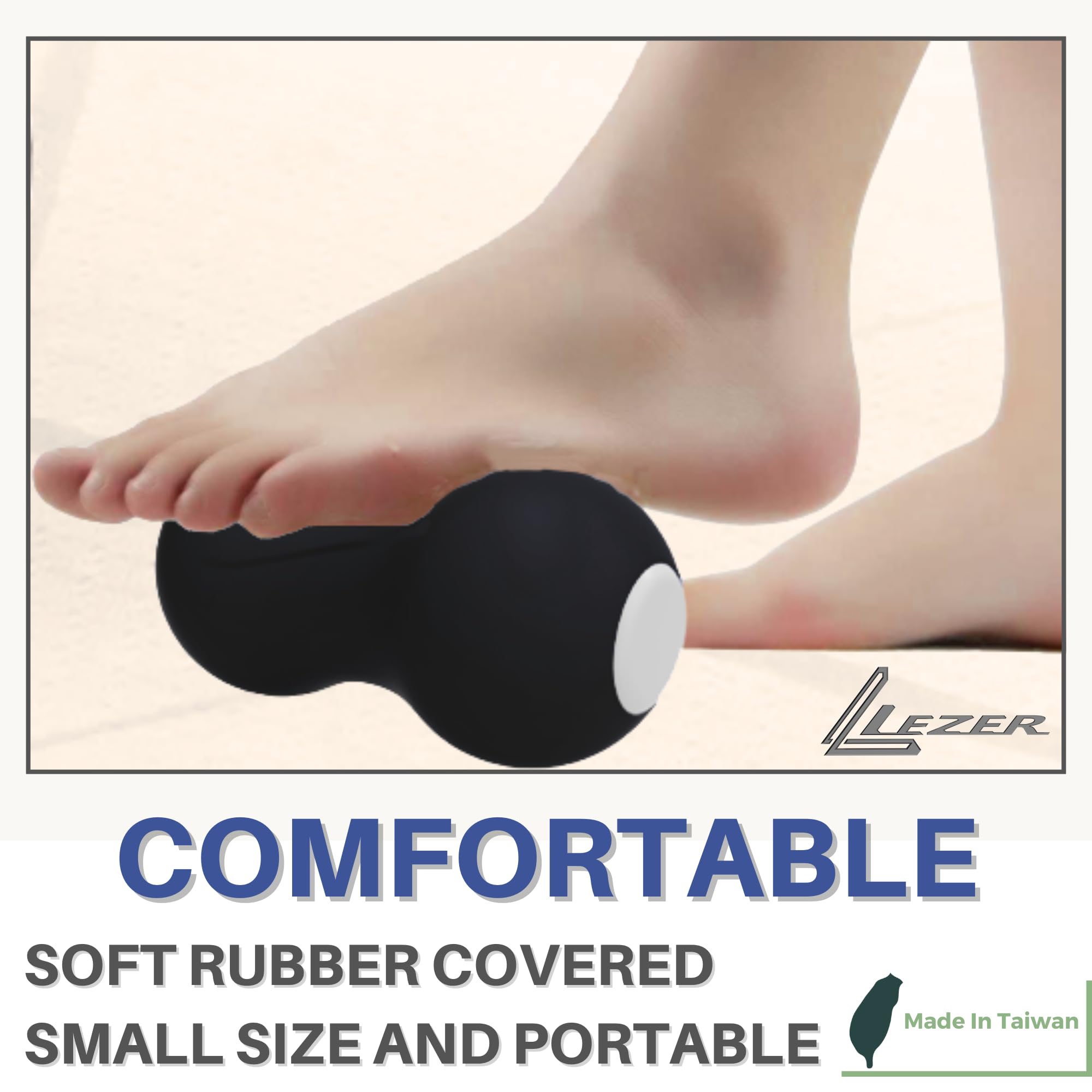LEZER Peanut Massage Ball, Double Lacrosse Massage Ball, Mobility Ball, Deep Tissue Massage, Physical Therapy, Myofascial Releas