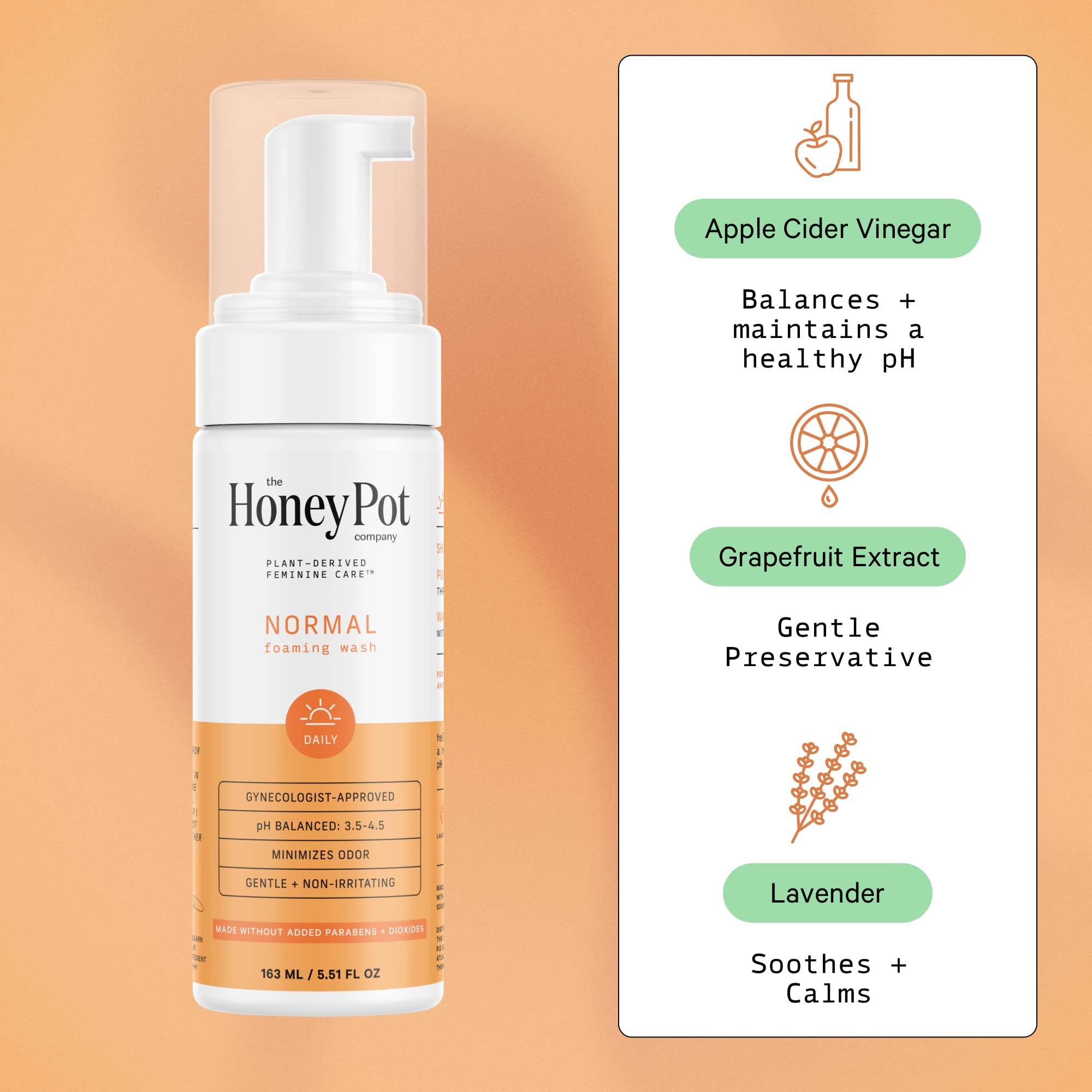 The Honey Pot Company - Feminine Wash - Herbal Infused Feminine Hygiene Wash for Sensitive Skin Types - PH Balanced Plant Based