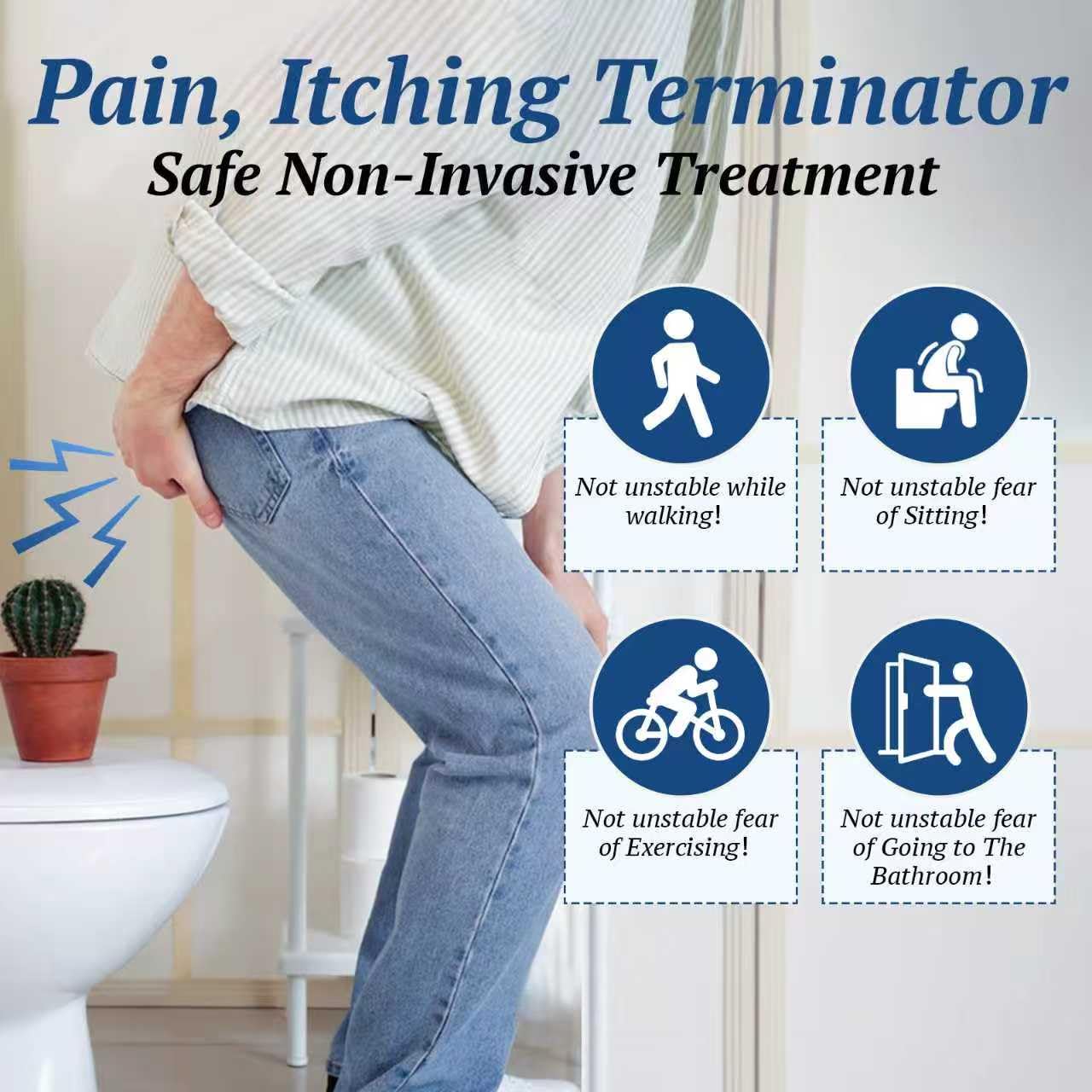 PUPCA Portable Hemorrhoids Treatment Device, Reusable Red Blue Light Therapy for Hemorrhoids, Swelling, Postpartum for Long Sitt