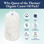 QUEEN OF THE THRONES Castor Oil Pack for Pelvic - Heatless, Less-Mess, Reusable - Organic Cotton Flannel, Comfort Fit, Soft Stra
