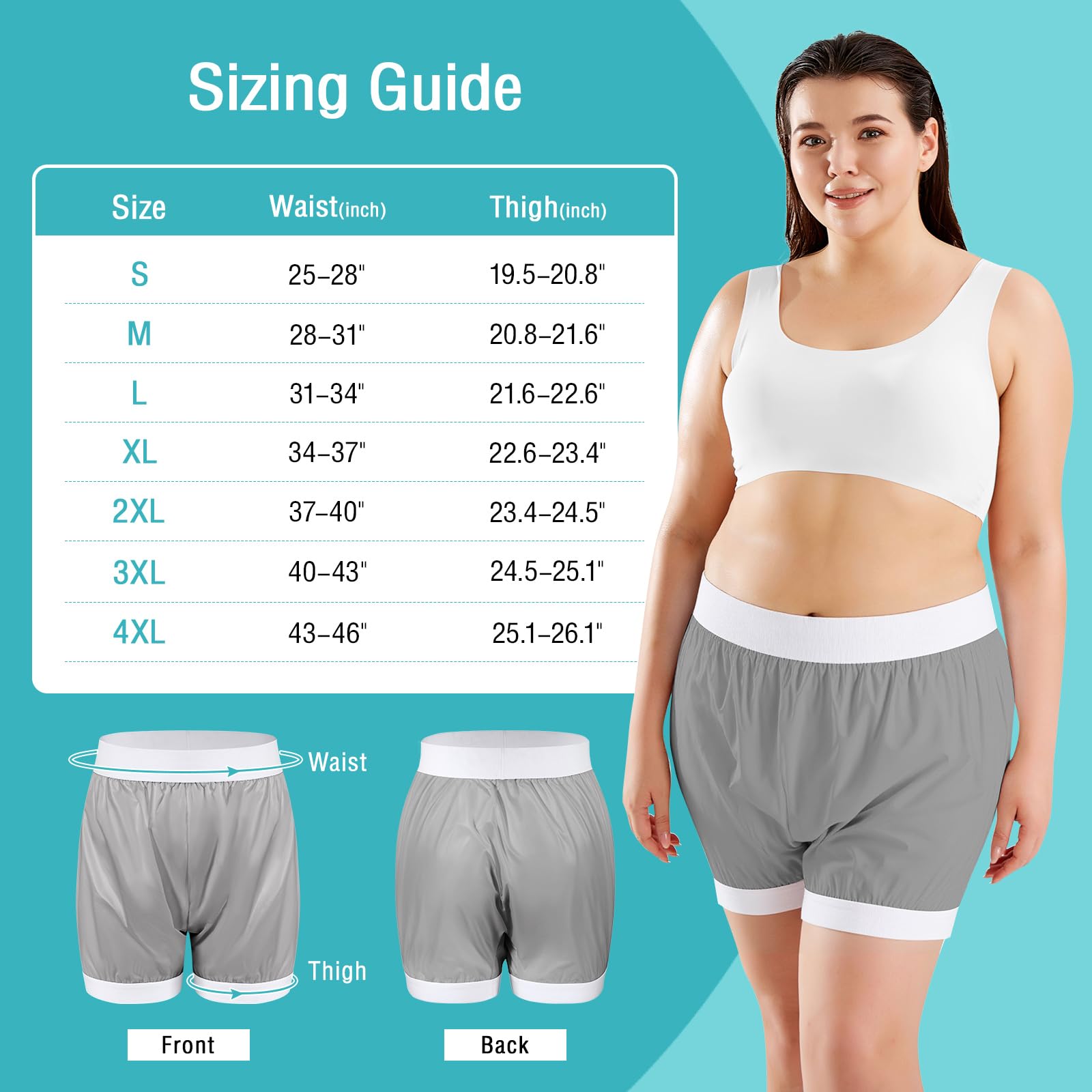 Carer Adult Diaper Covers 2PCS Washable, Leakproof Incontinence Underwear for Men Women Enclosed Elastic, Widened Waistband Desi