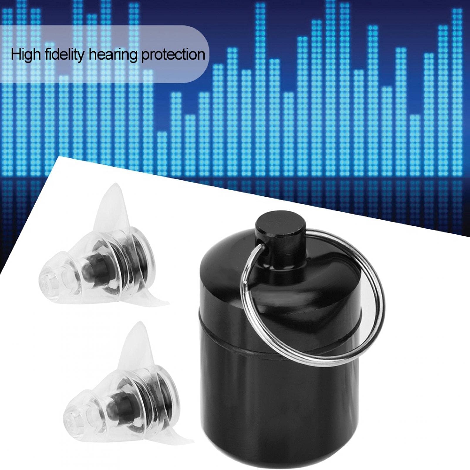 Sonew Ear Plugs Noise Reduction, High Fidelity 27dB Anti-Noise Earplugs Concert Music Festival Hearing (Ear Plugs +Box) (Black)