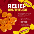 Honees Honey Filled Drops, Cough Drops with Real Honey-Natural Sore Throat Relief-Nothing Artificial-Throat Coat Lozenges, Natur
