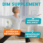 Vitalibre DIM Supplement for Women & Men, Estrogen Metabolism, Hormone Balance & Menopause Support, DIM 300 mg with Black Pepper