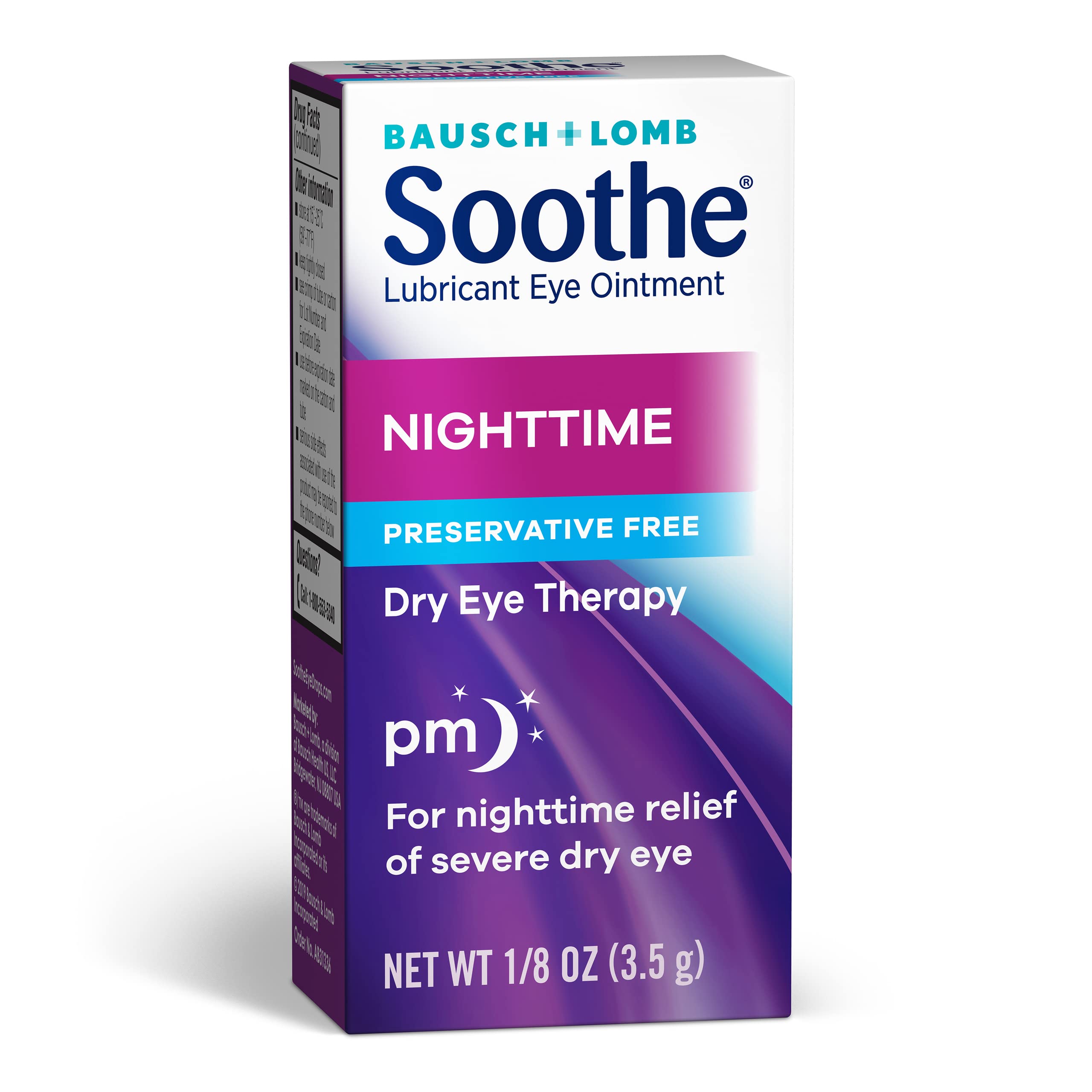 Bausch + Lomb Soothe Lubricant Nighttime Dry Eye Ointment, 0.12 Ounce (Pack of 1)