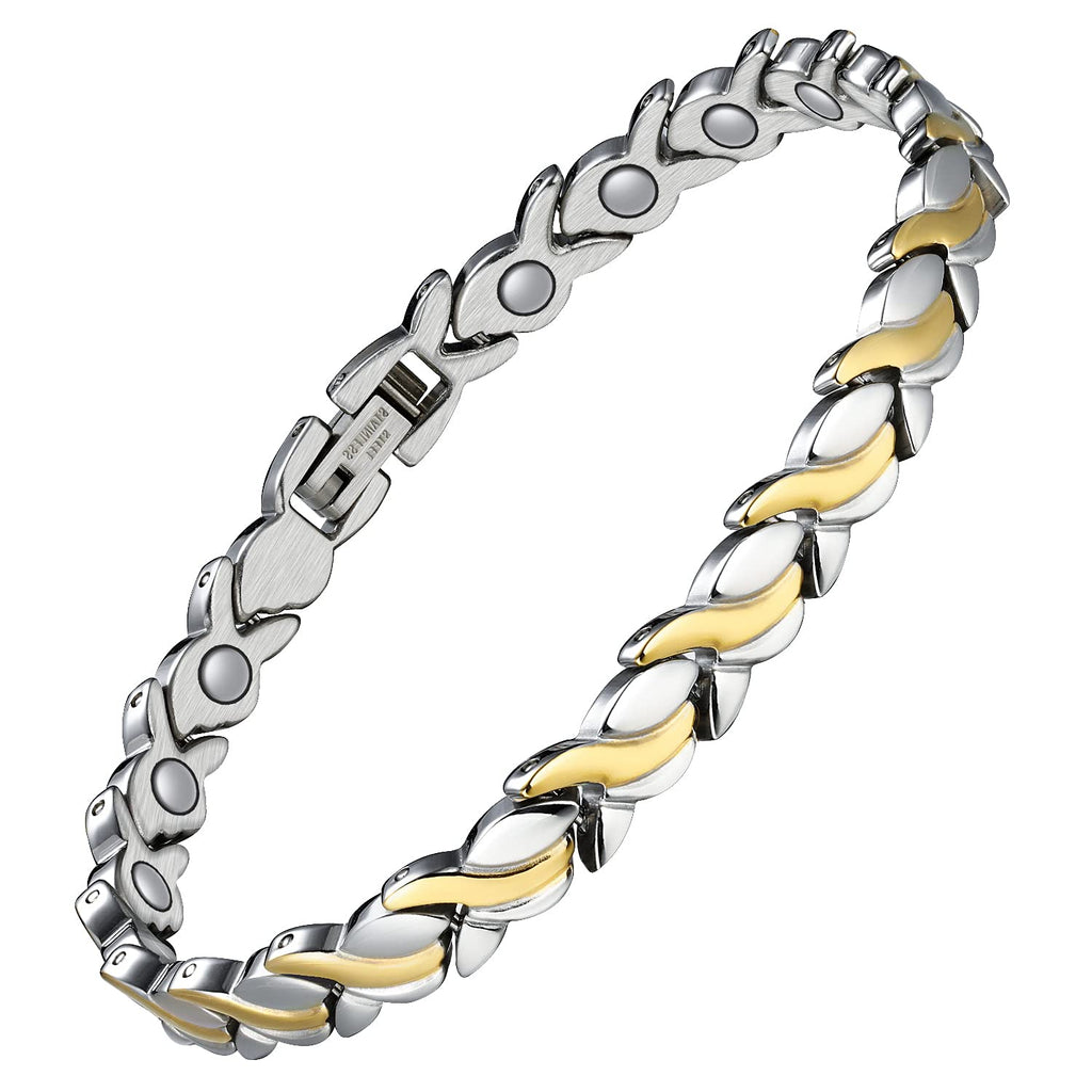 Jecanori Magnetic Bracelets for Women, Ultra Strength 3500 Gauss Magnet Bracelet, Mermaid Titanium Steel Bracelets Jewelry Gifts