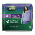 Depend Night Defense Incontinence Overnight Underwear for Women, XL, 12 Underwear (Pack of 2)