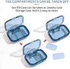 KANGYAN 3 Compartment Pill Box, Moisture Proof Pill Case, Travel Pill Organizer for Pocket Purse, Daily Portable Medicine Vitami