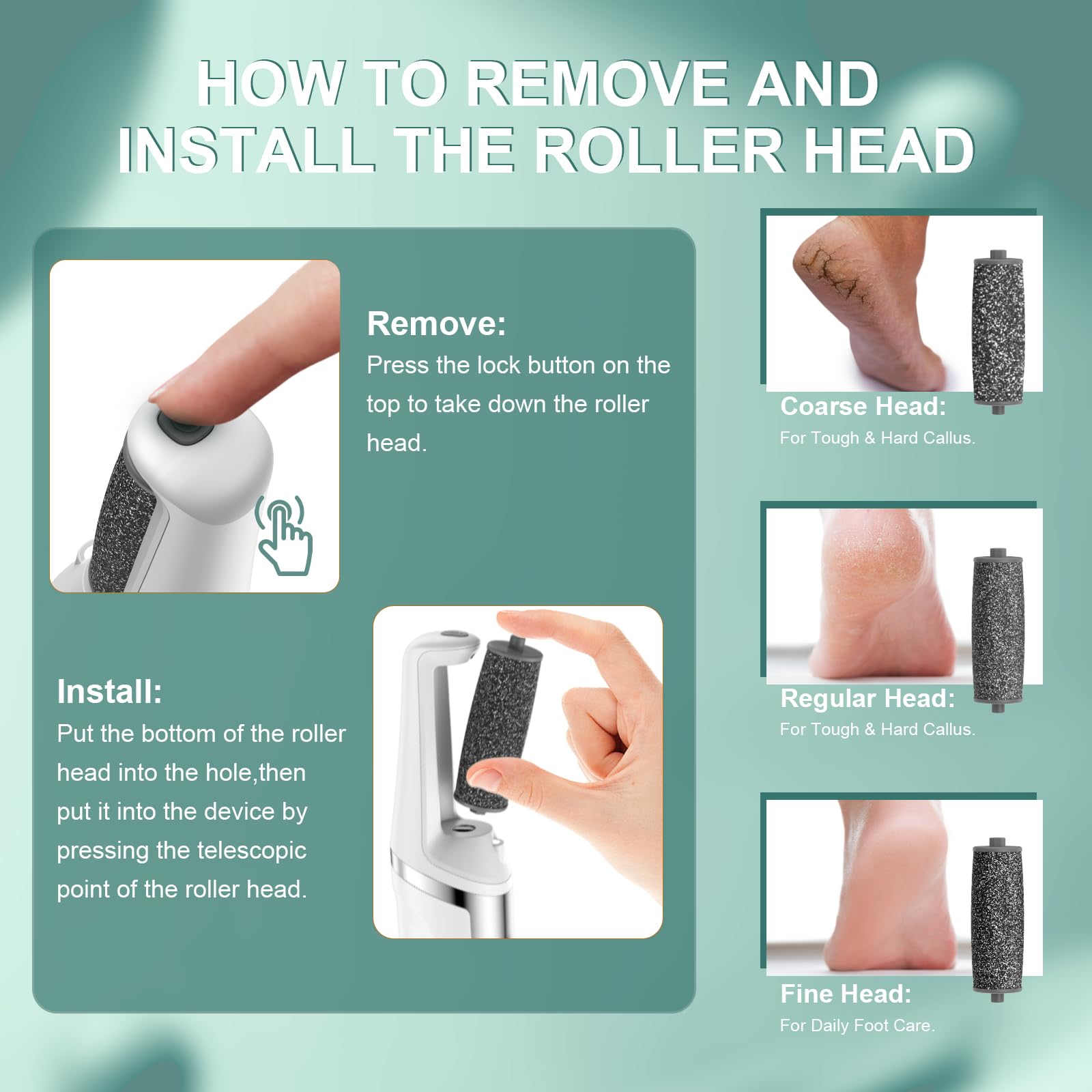 Electric Foot Callus Remover, Rechargeable Electronic Foot File Foot Scrubber Pedicure Kits, Professional Pedicure Tools Smooth