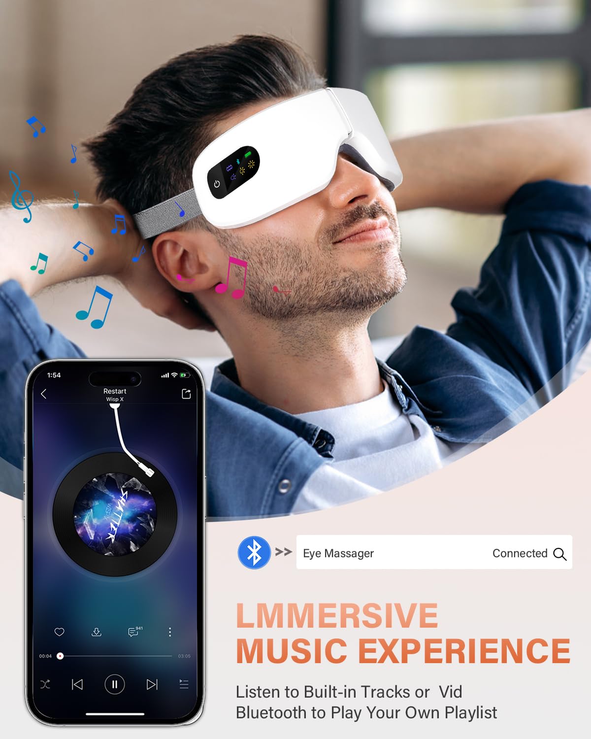 ZZR SEVEN Eye Massager with Heat, 7 Massage Modes, Eye Mask, Birthday Gifts for Women, Men, Friend, Mom and Dad, Sleep Mask for