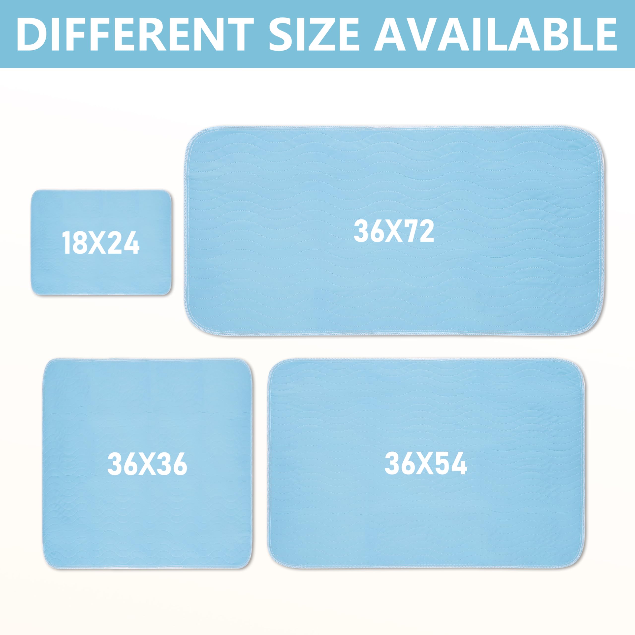 DAHAPYBOO Washable Underpads, 36x54 2 Pack Incontinence Bed Pads, Heavy Absorbency Reusable for Elderly, Kids, Adults and Pets,