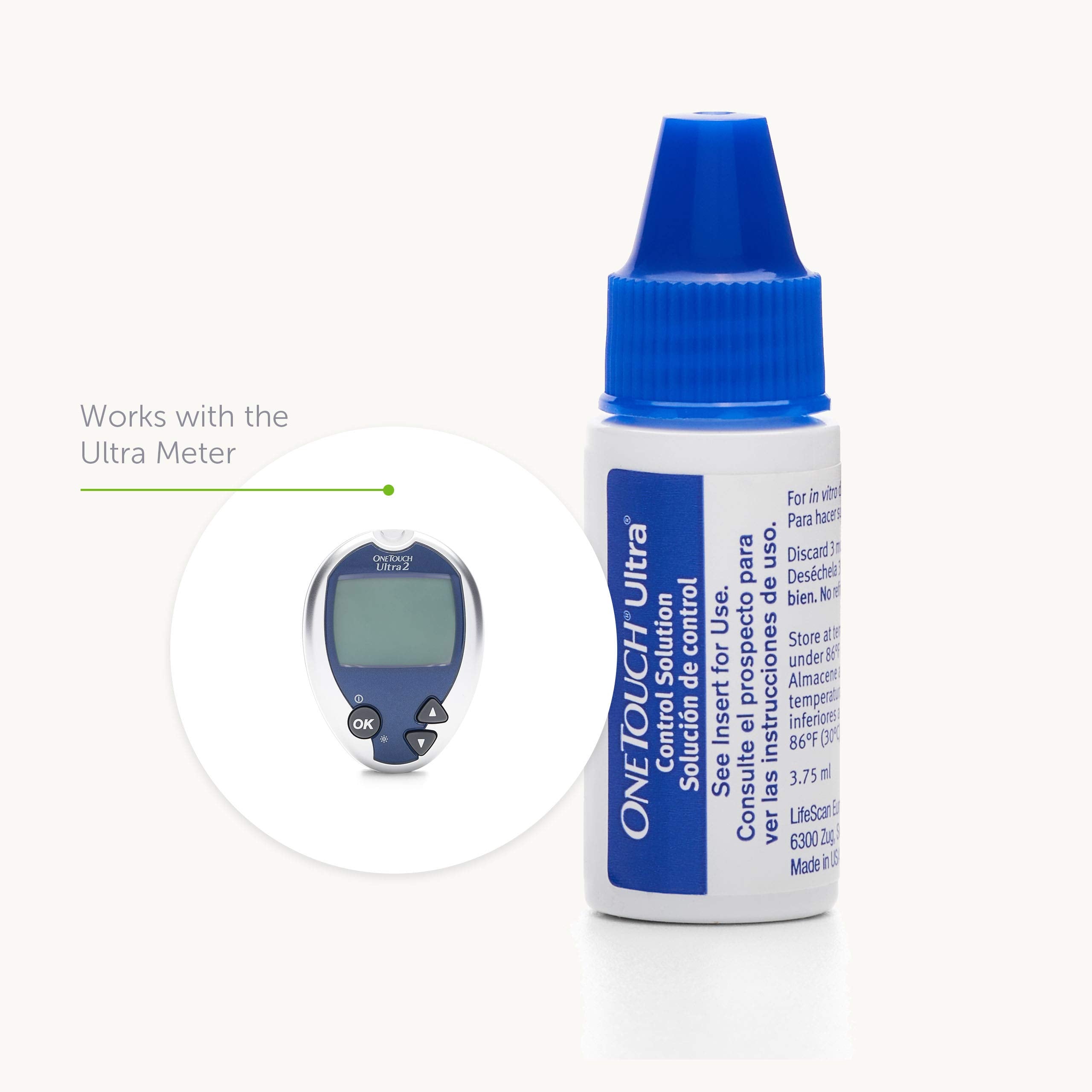 OneTouch Ultra Control Solution for Blood Glucose Meters, Test Strips - 0.126 Fl Oz
