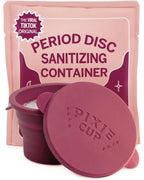 Pixie Menstrual Cup Compact Sterilizer - Good for Public Restrooms, Camping or Dorms - Collapsible Cleaner Container for Your Me