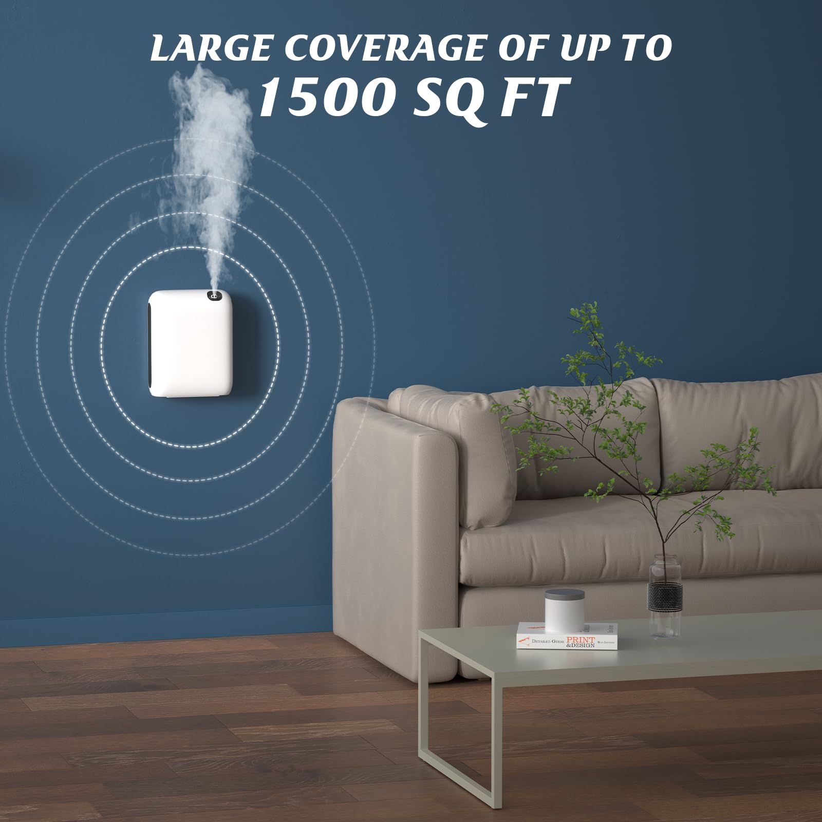 Barthelemy Scent Air Machine for Home, 1500 Sq. Ft Coverage Waterless Essential Oil Diffuser with Smart Cold Air Technology, Blu