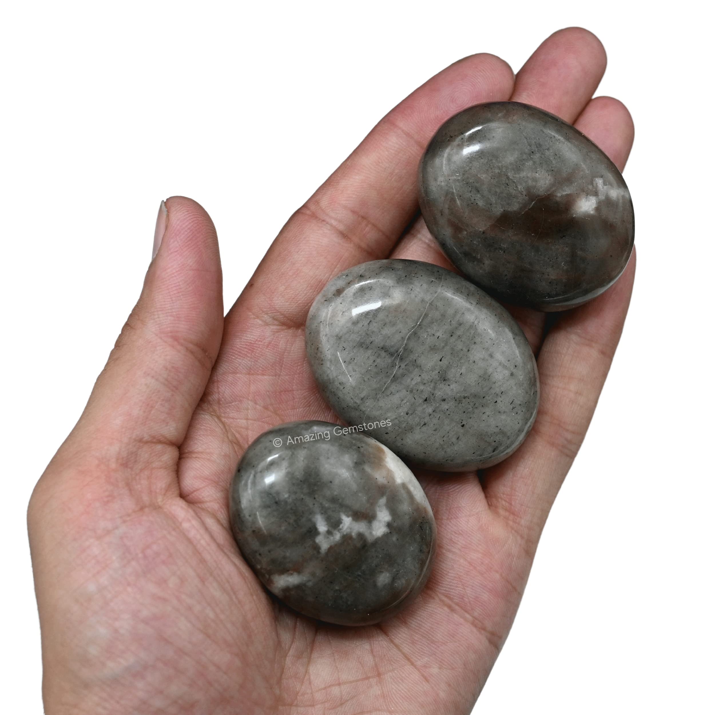 Chrysoberyl Cats Eye Crystals and Healing Stones - Large Palm Stone Crystals Piedra - Crystal for Good Luck, Positive Energy, Me
