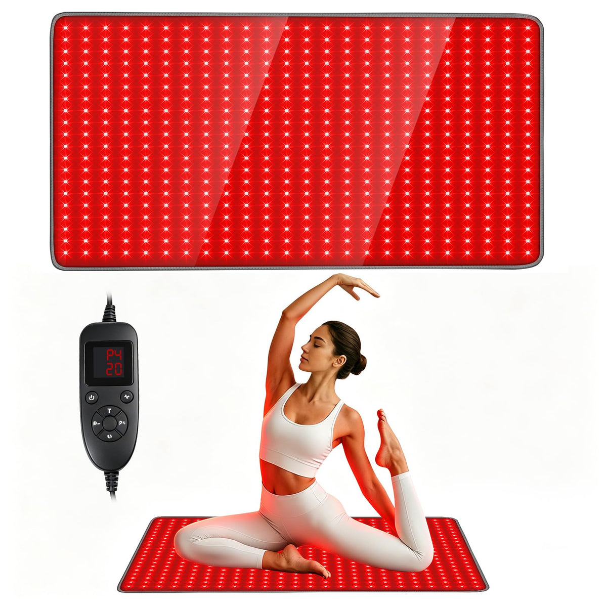 ZWSYAWLYC Red Light Therapy Mat for Body, 34.6 * 19.5 Inch Infrared Light Therapy Pad 660nm & 850nm Red Light Blanket with Strap