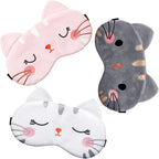 Cute Eye Mask for Sleeping 3 Pieces Cartoon Dog Face Eye Cover Funny Animal Cat Sleeping Mask Soft Lightweight Night Sleep Eye M