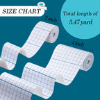 4 Rolls Non-Woven Cover Stretch Tape Breathable Non-Woven Tape Protective Adhesive Bandage Roll Film, 2 Inch x 5.47 Yard, 4 inch