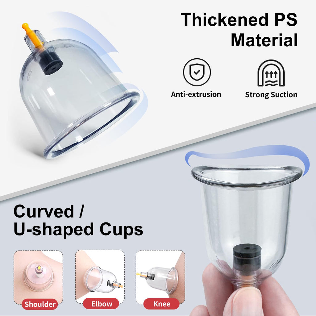 DEFUNX Cupping Therapy Set,12 Therapy Cups Cupping Set with Pump, Professional Chinese Cupping Therapy Sets Hijama Cupping Massa