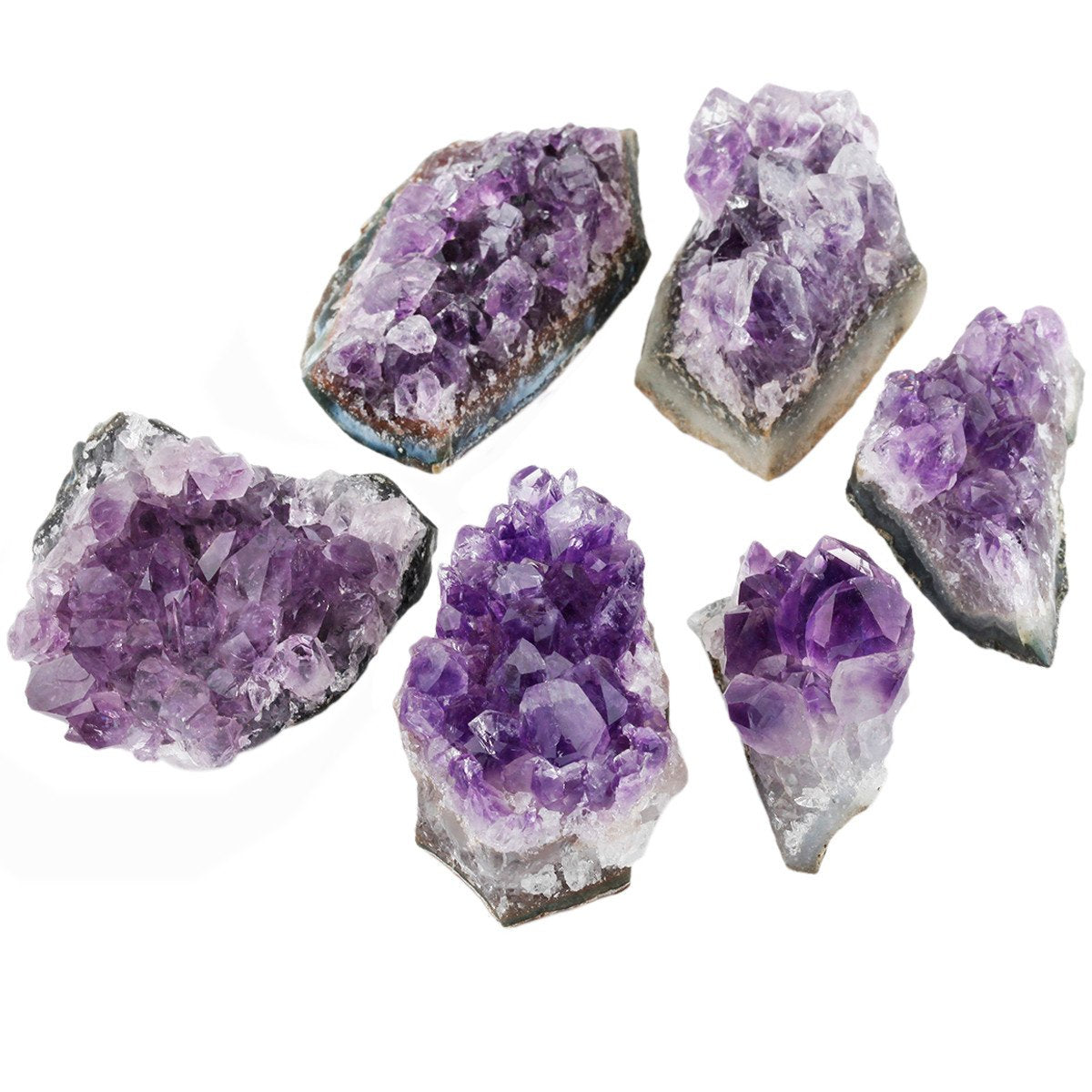 SUNYIK Natural Amethyst Quartz Crystal Cluster,Druzy Geode Specimen Gemstone Sculpture Sphere(0.5lb)