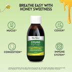 HERBION Naturals Cough Syrup with Honey, Relieves Cough & Soothes Sore Throat, Optimizes Immune, Promotes Lung Function, for Adu