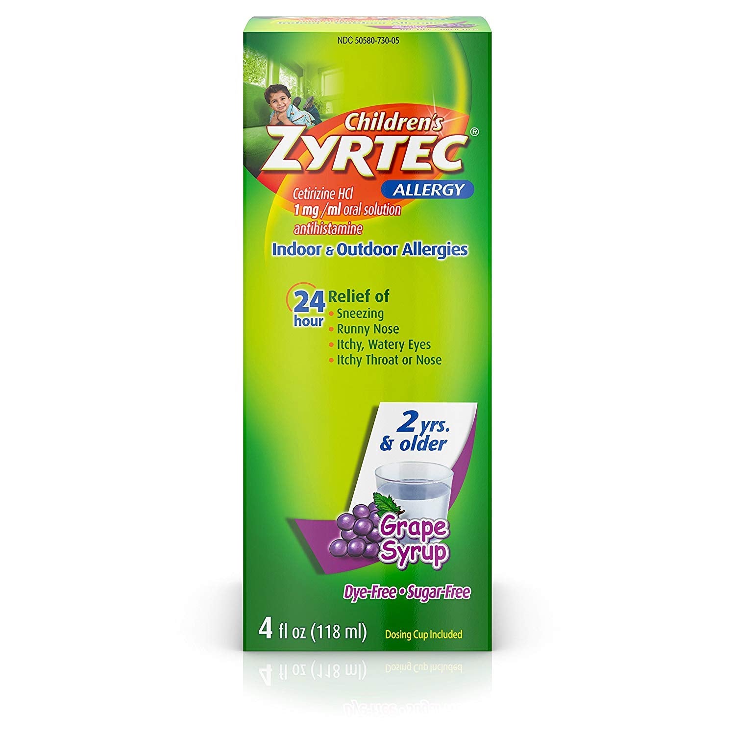 Zyrtec Childrens 24 Allergy Syrup Grape - 4 oz, Pack of 3