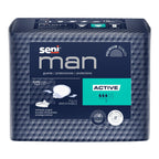 Seni Man Active Male Incontinent Pad Cup Shape 8-9/10 X 10-3/5 Inch S-A015-US1, 15 Ct