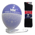 2 Pairs of Extra Wide Diabetic Socks, Mid/Over The Calf Medical Swollen Feet Socks (Black)