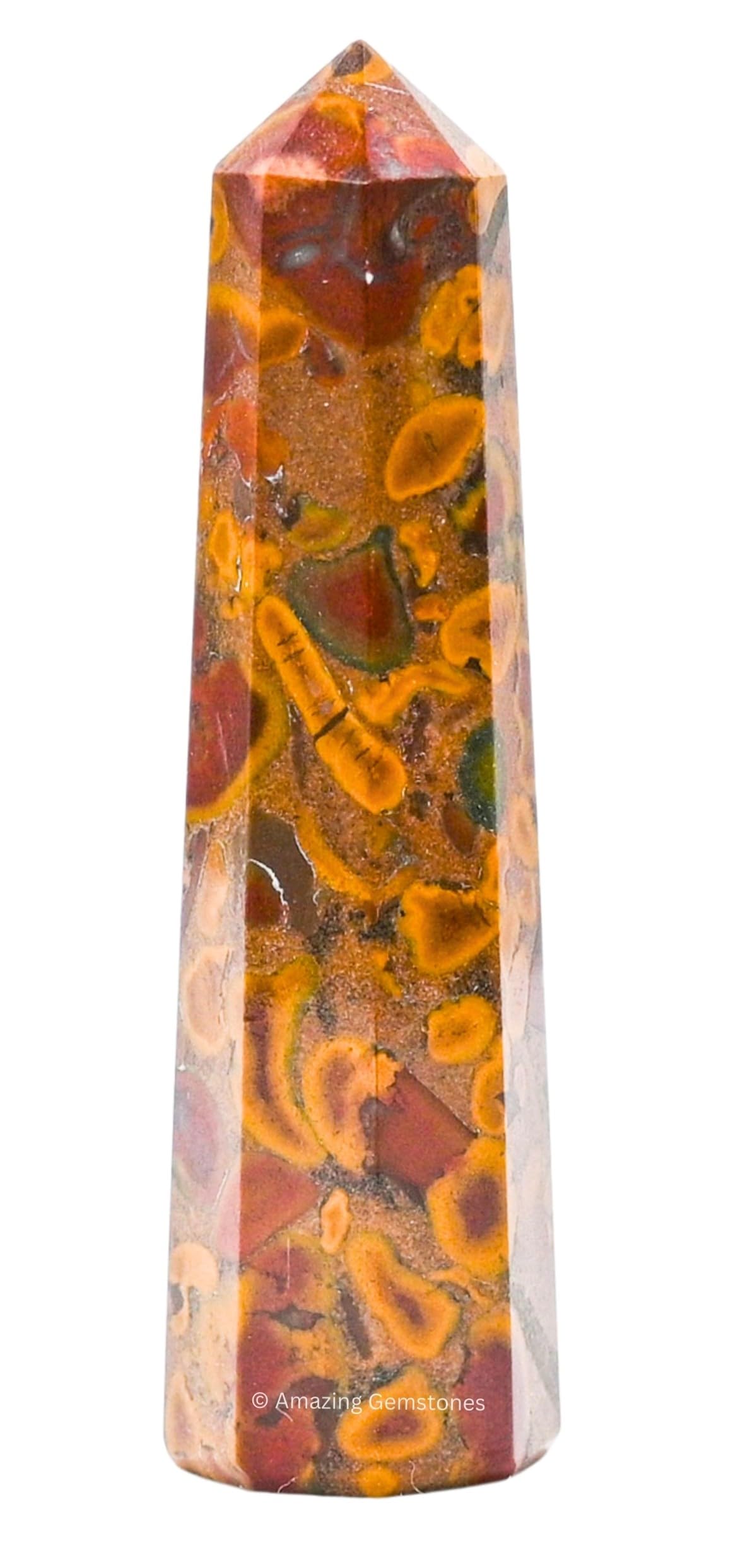 Fruit Jasper Crystal Towers ~ Natural Healing Crystal Point Obelisk for Reiki Healing and Crystal Grid (3- Inch)