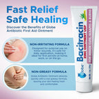 (4 Pack) Globe Bacitracin Zinc Ointment + Aloe 1oz, Antibiotic Ointment, Essential Antibiotic First Aid Supplies, Healing Action
