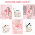 Chicarries Small Makeup Bag | Discreet Period Bag Pad Pouch for Purse| Sanitary Napkin Storage & Tampon Holder for Travel(Flower