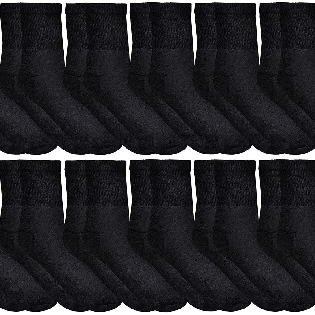 Yacht & Smith 12 Pairs of Loose Fit Non-Binding Soft Cotton Diabetic Crew and Ankle Socks, Bulk Value Pairs