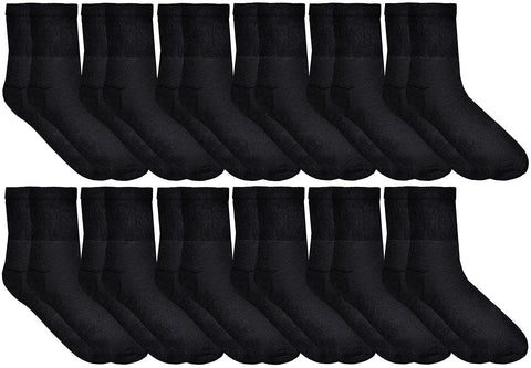 Yacht & Smith 12 Pairs of Loose Fit Non-Binding Soft Cotton Diabetic Crew and Ankle Socks, Bulk Value Pairs