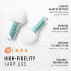 Vibes High Fidelity Ear Plugs - Invisible Earplugs for Music Concerts, Musicians, Motorcycles, Airplanes, Raves, and Work - Nois