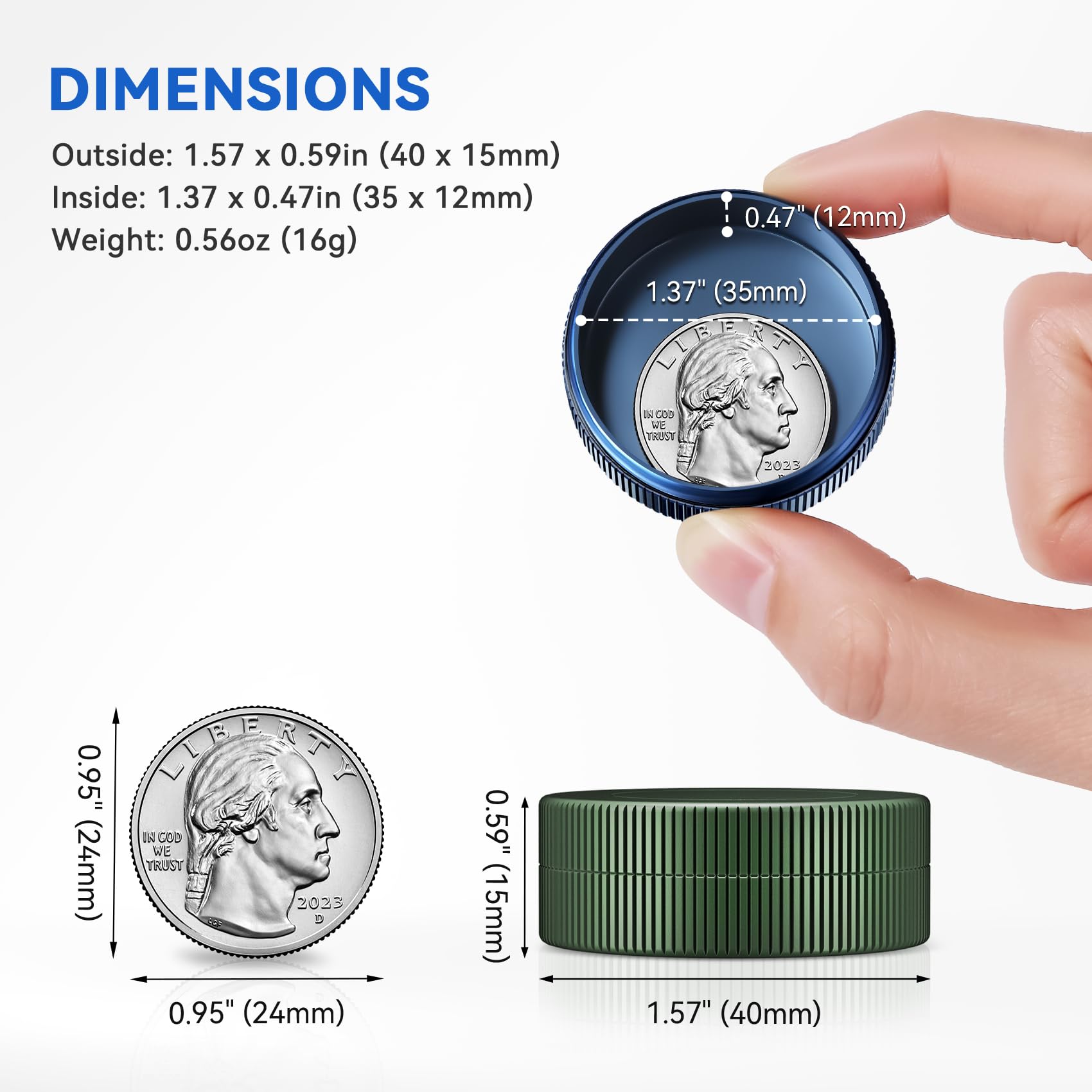 Aufew 2 Pack Mini Pill Case, Metal Travel Pill Box for Purse, Pocket Pharmacy, Cute Vitamin Organizer for Daily Pills, Small Ess