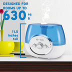 PureGuardian H1510 Ultrasonic Warm and Cool Mist Humidifier for Bedrooms, Quiet, Filter-Free, 11L Output Up to 100 Hr Run Time,