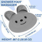 Manmihealth Extra-Large Shower Foot Scrubber Mat with Non-Slip Suction Cups, Rabbit-Shaped Silicone Foot Scrubber in Shower for