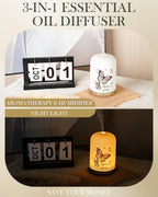 110ML Essential Oil Diffuser, Ceramic Diffusers for Essential Oils Large Room, Fragrance Aroma Diffuser with USB Cable, Warm Nig