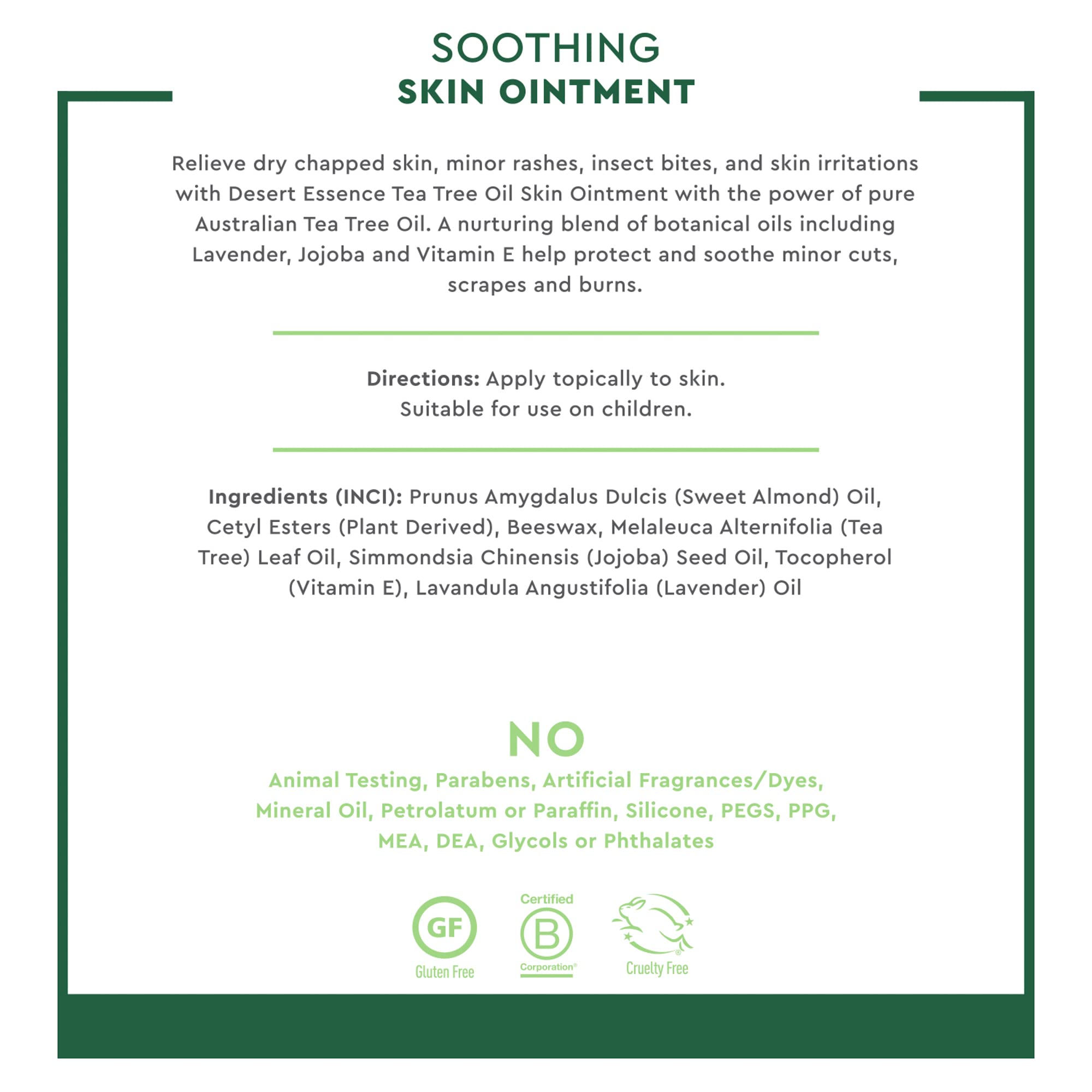 Desert Essence Organic Tea Tree Oil Skin Ointment - 1 Fl Oz - Pack of 4 - Jojoba & Lavender Essential Oils - Vitamin E - Sweet A