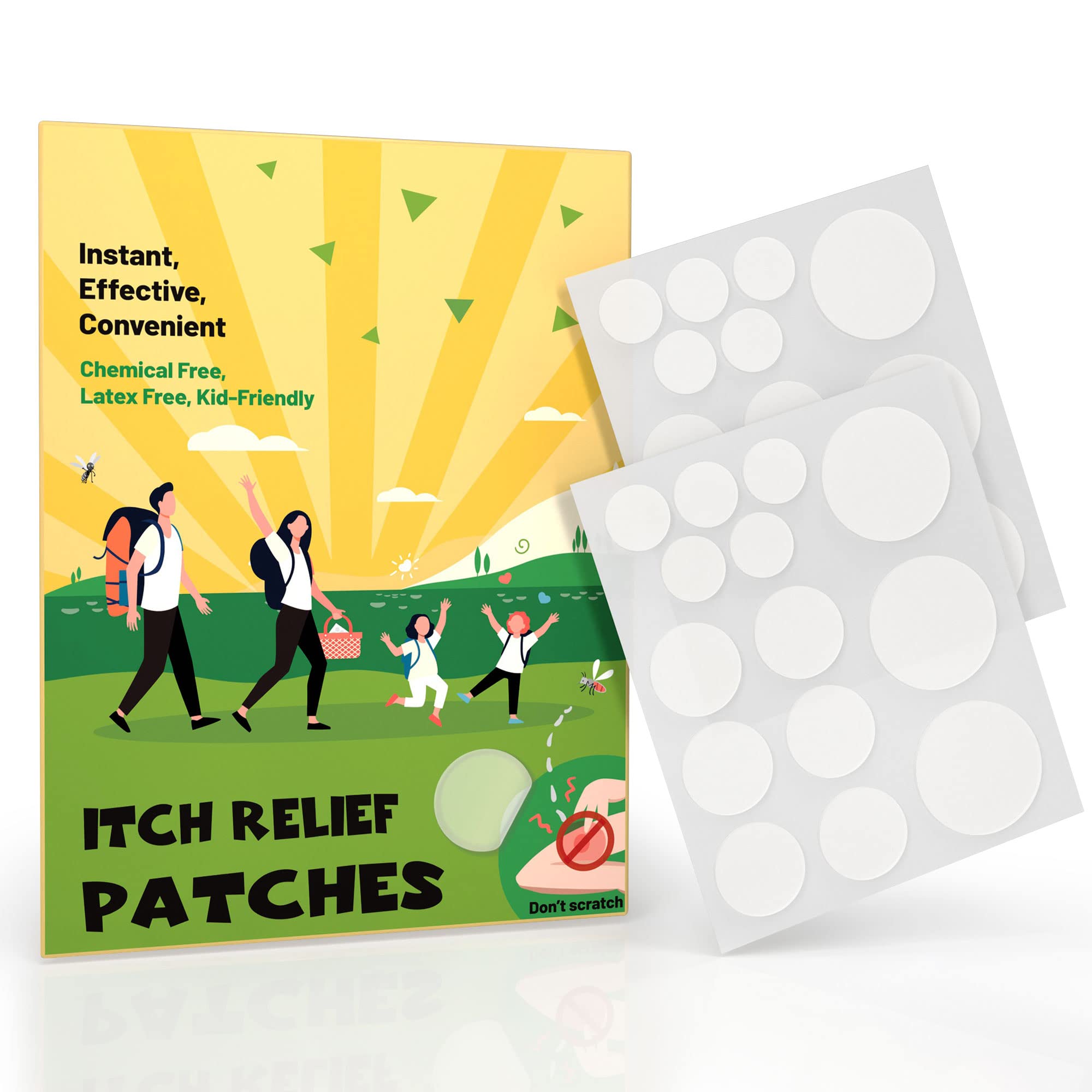Istpch Bite Itch Relief Patches for Kids, Reduces Itch & Swell, Natural Itch Relief Stickers, Anti Itch After Sting Patches, Bit