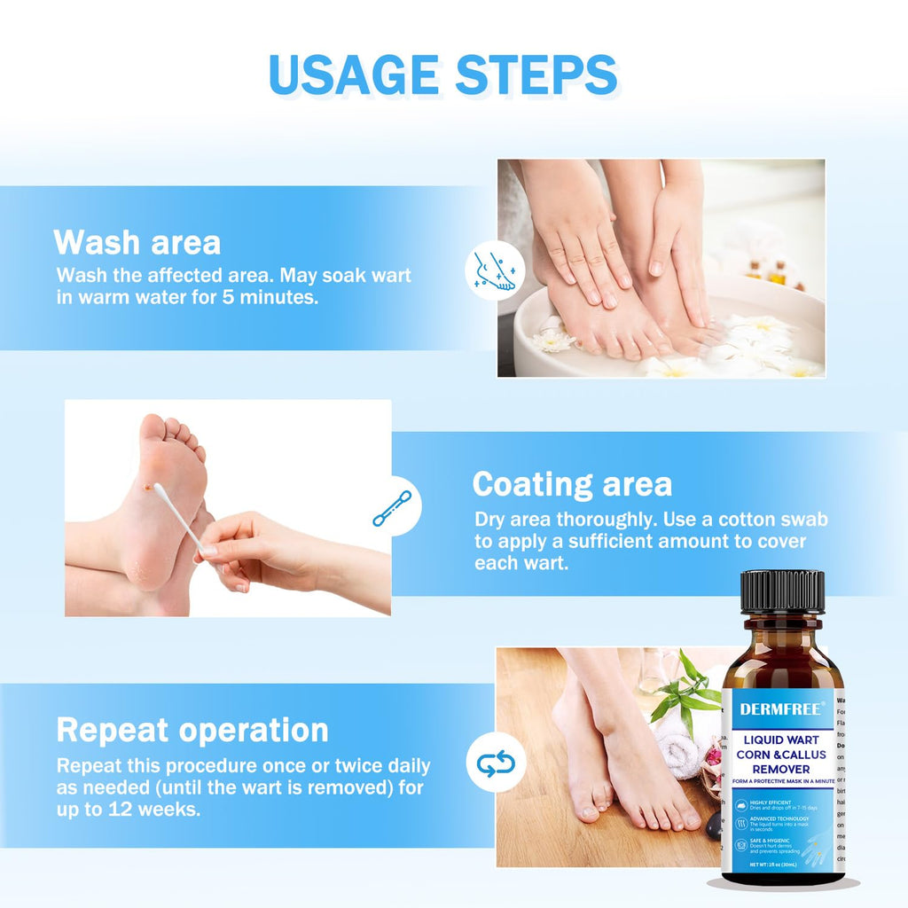 DERMFREE LIGUID WART Remover,Fast Action Wart Remover,17% salicylic Acid wart Remover, Plantar Wart, Common Wart, Flat Wart,Corn