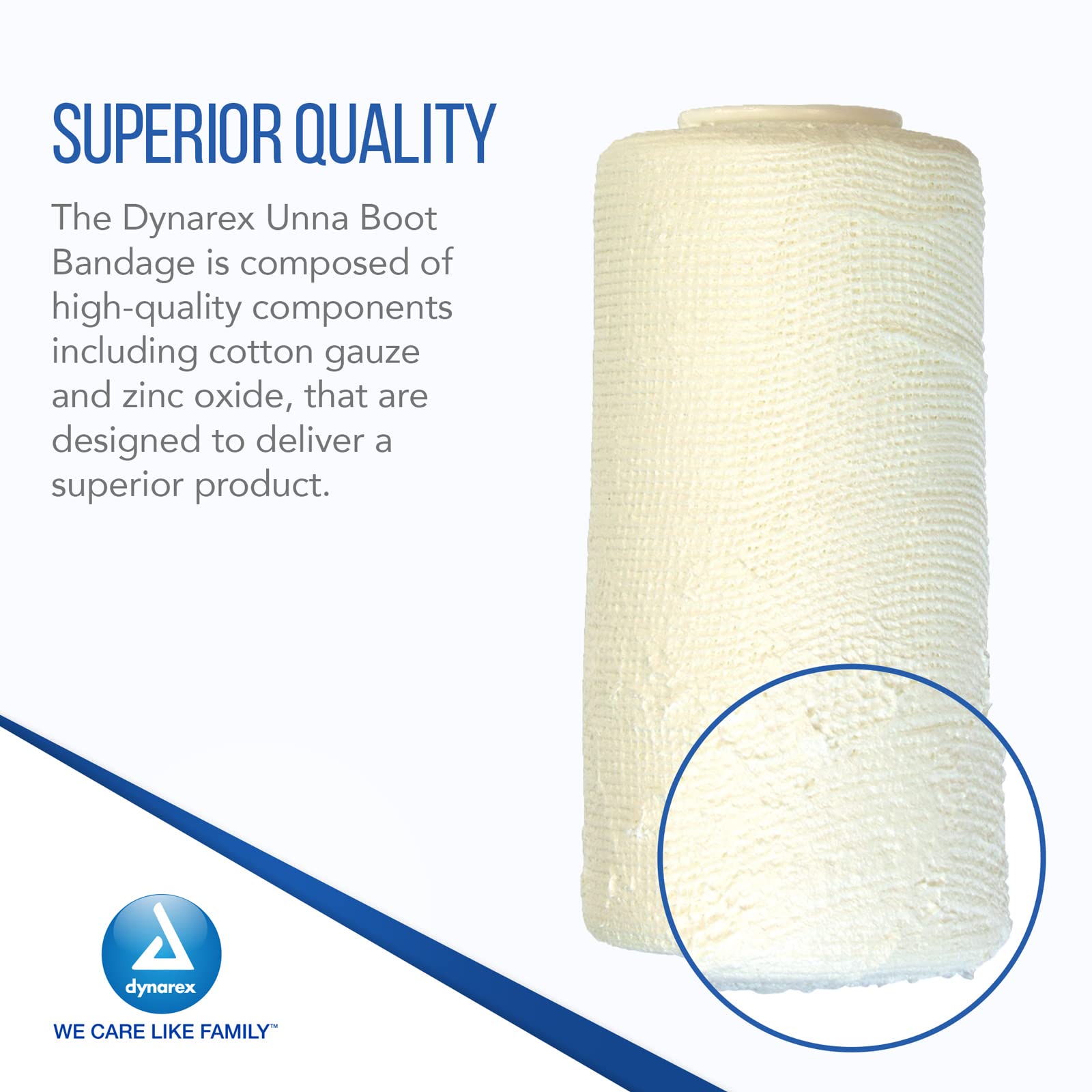 Dynarex 3454 Unna Boot Bandage, Individually Packaged, Provides Customized Compression, With Zinc Oxide, Soft Cast, 4 x 10 Yard,