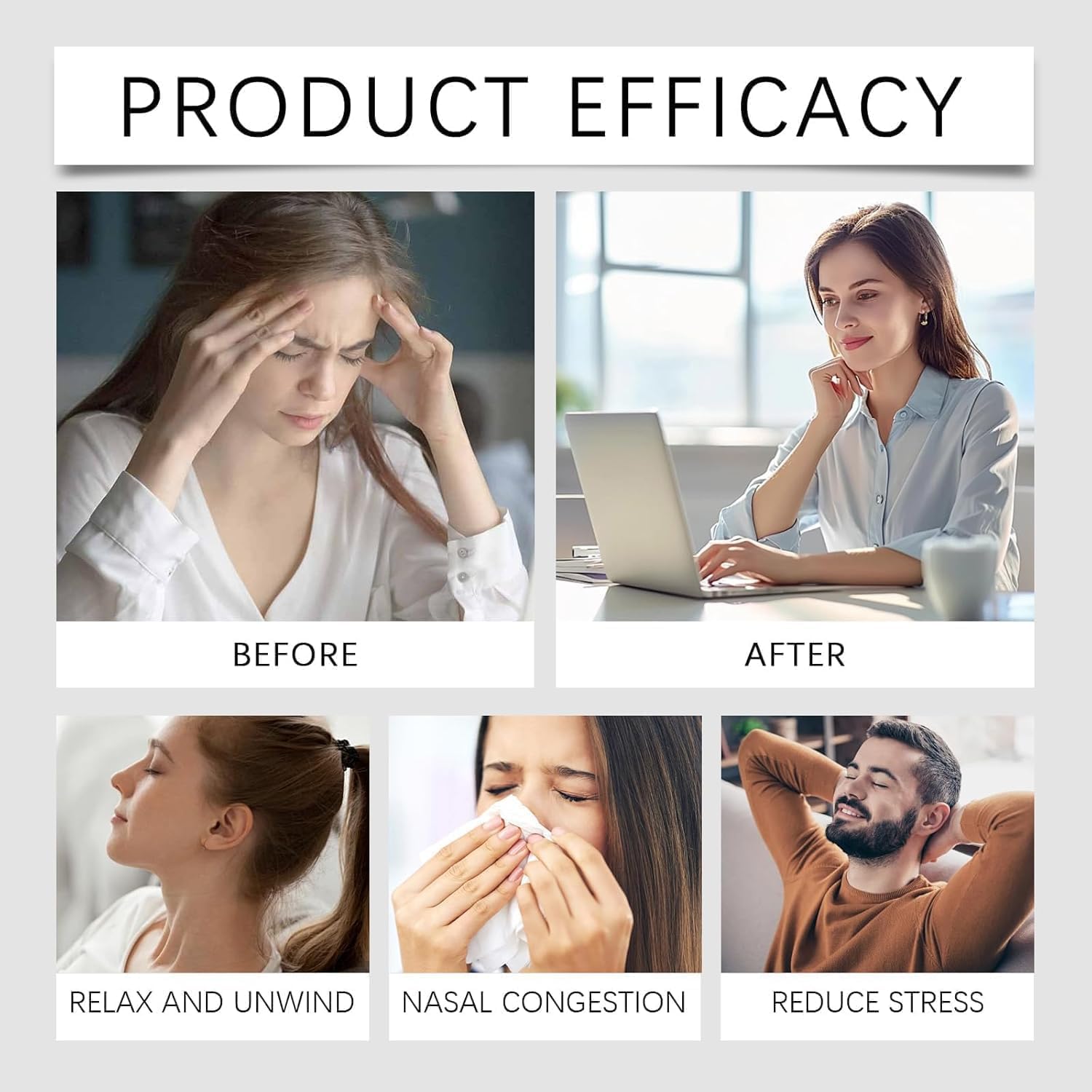 Nasal Inhaler Stick Set of 4 - Natural Essential Oil Nasal Sticks for Breathing, Focus & Relaxation - Portable Aromatherapy Nose