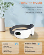ZZR SEVEN Eye Massager with Heat, 7 Massage Modes, Eye Mask, Birthday Gifts for Women, Men, Friend, Mom and Dad, Sleep Mask for