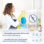 HIQILI 100ML Citronella Essential Oil for Homemade Sprays, Add to Diffuser 100% Pure and Natural Undiluted 3.38 Fl Oz
